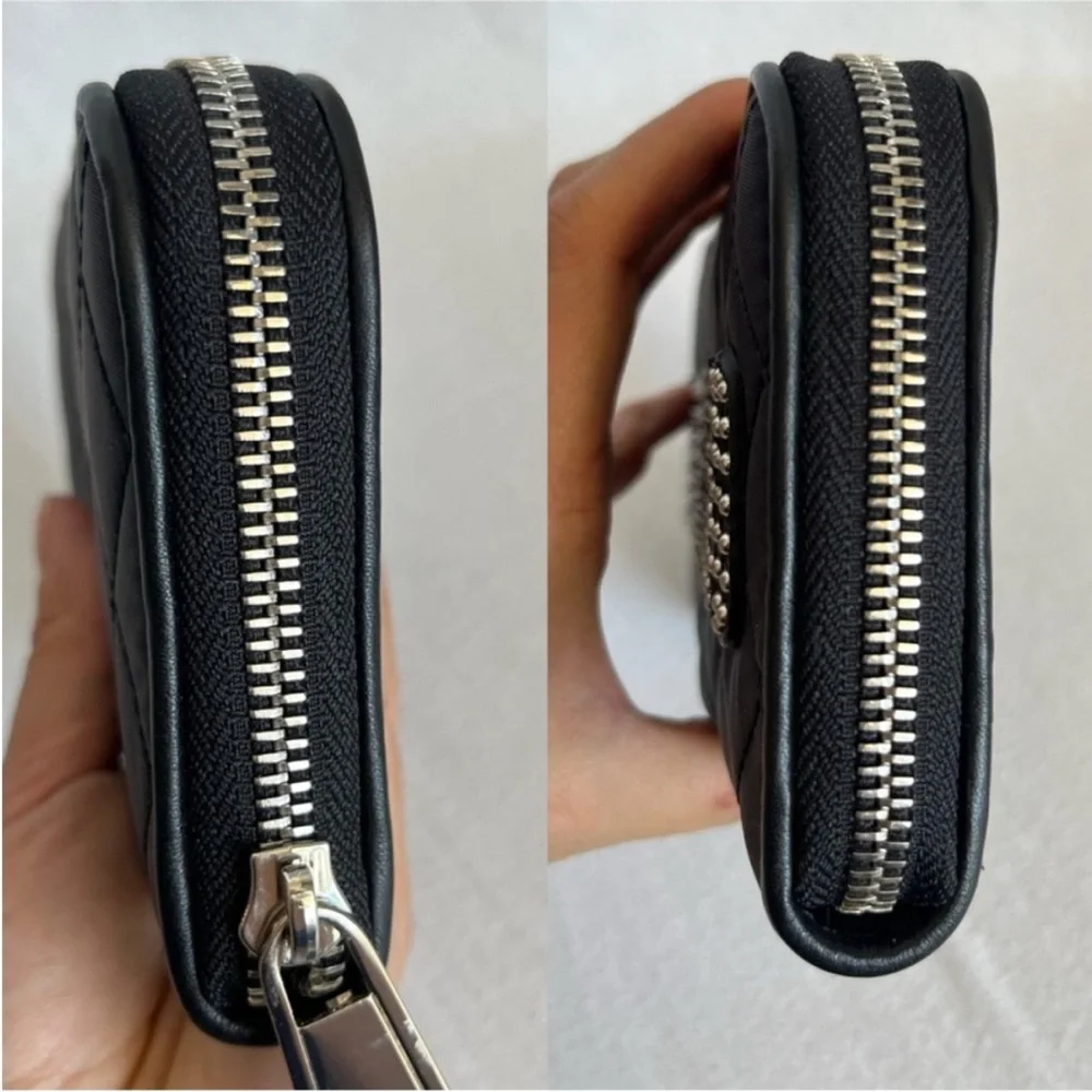 New Moschino Studded Logo Quilted
Fabric Zip Around Wallet. 100% Authentic - Picture 8 of 9